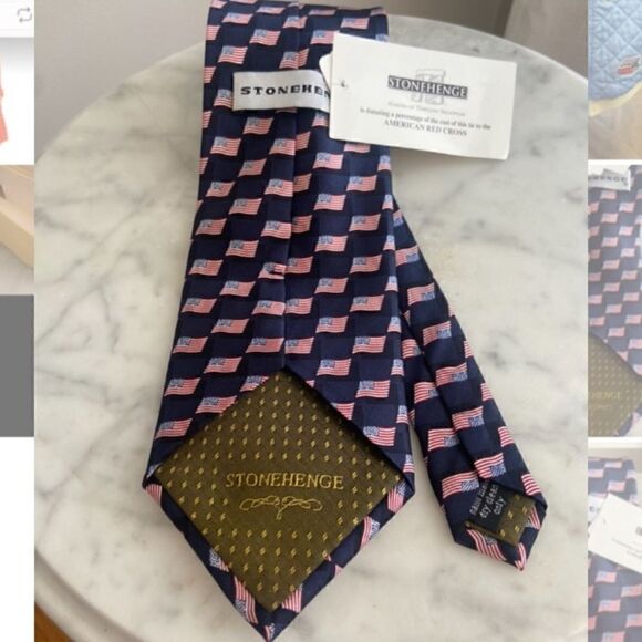 Men’s American Flag Mercia America Tie Stonehenge - Picture 3 of 4